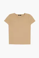 Girls Sweater-Knit T-Shirt (Kids) in Tan, 5/6