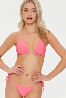 Women's Cheeky Bikini Bottoms in Super Pink Large