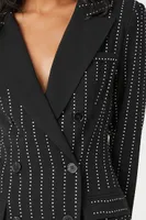 Women's Rhinestone Double-Breasted Blazer Dress in Black Medium