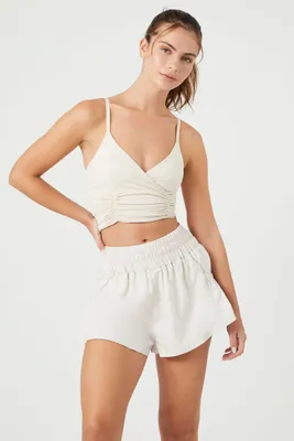 Women's Active Smocked Flare Shorts in Birch Small