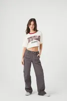 Women's South Village Graphic Cropped T-Shirt in Cream Medium