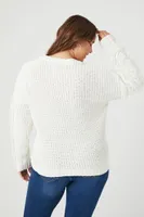 Women's Cable Knit Fringe Sweater 1X