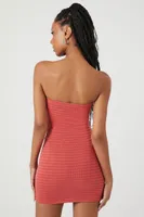 Women's Striped Tube Mini Dress in Rose Medium