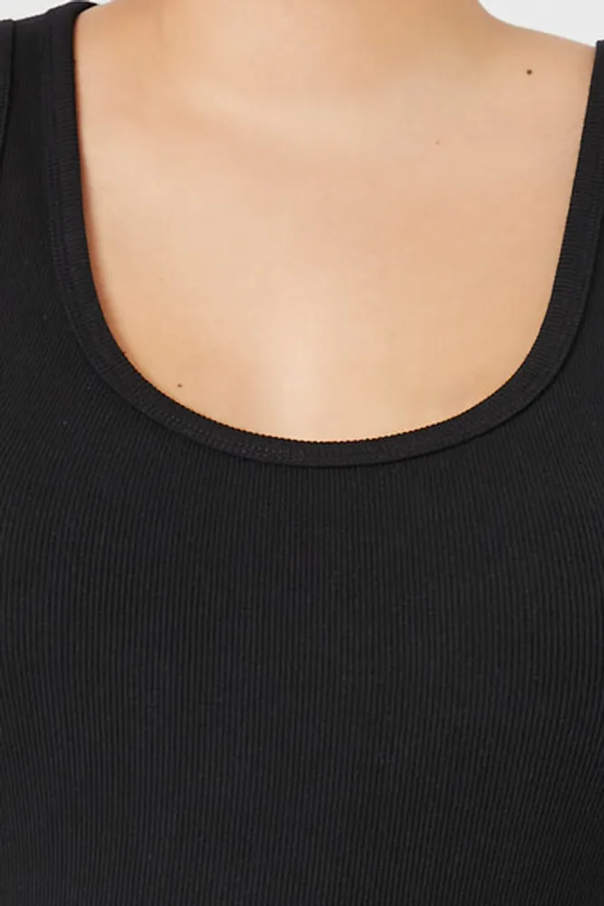 Women's Scoop Tank Top in Black, 3X