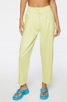 Women's Pleated High-Rise Pants in Lime Large