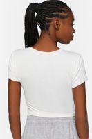 Women's Cropped Lounge Tee in Cream Medium