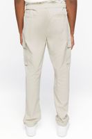 Men Cargo Drawstring Joggers in Oatmeal, XXL