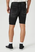 Men Denim Moto Shorts in Black, 33