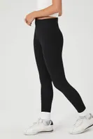 Women's Ribbed Mid-Rise Ankle Leggings in Black Small