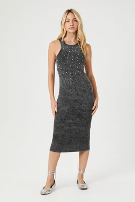 Women's Rhinestone Midi Bodycon Tank Dress