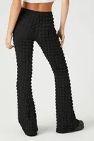 Women's Popcorn Knit Flare Pants in Black Small