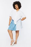 Women's Reworked Plaid Mini Skirt Blue,