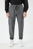 Men Drawstring Pocket Joggers in Dark Grey Small