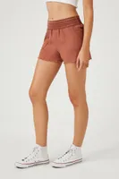 Women's Frayed Pocket Shorts Red