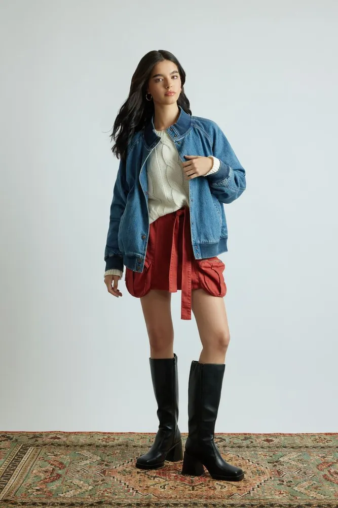 Women's Twill Utility Cargo Mini Skirt