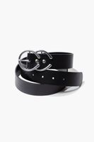 Faux Leather Hip Belt in Black/Silver, M/L