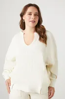 Women's Thermal Split-Neck Sweater 0X