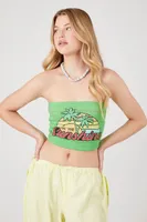 Women's Be The Sunshine Graphic Tube Top in Green Large