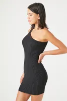 Women's Contour One-Shoulder Mini Dress in Black Medium