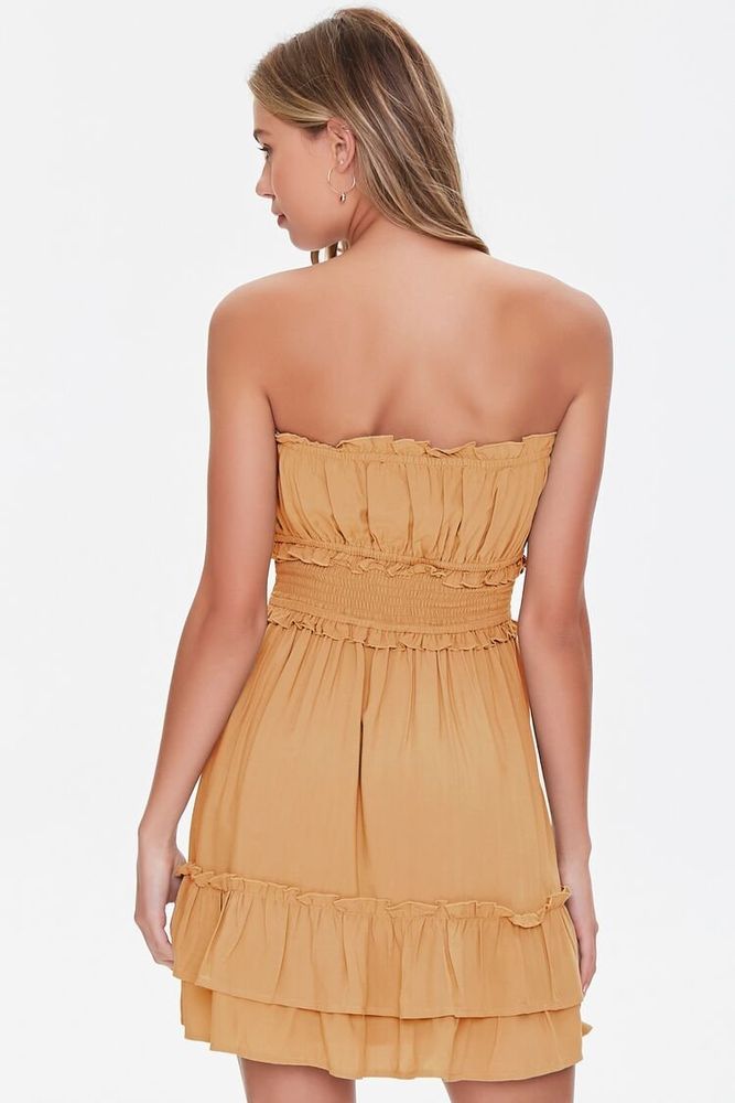 Women's Ruffle-Trim Mini Dress in Maple Small