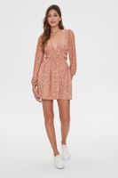 Women's Paisley Print Mini Dress in Amber/Cream Large