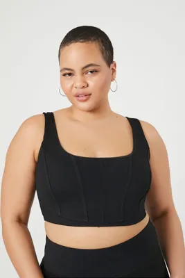 Women's Seamed Sports Bra in Black, 1X