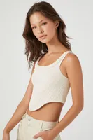 Women's Seamless Curve-Hem Cropped Tank Top in Birch Medium