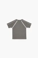 Girls Striped-Trim T-Shirt (Kids) in Heather Grey/White, 13/14