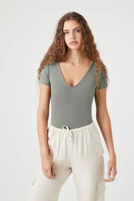 Women's Cotton-Blend V-Neck Bodysuit