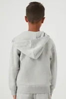 Kids Fleece Zip-Up Hoodie (Girls + Boys) in Heather Grey, 9/10