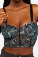 Women's Marble Bustier Crop Top Green