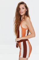 Women's Striped Crochet Cami & Shorts Set in Rust Large