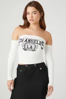 Women's Off-the-Shoulder Los Angeles Top in Cream/Black Small