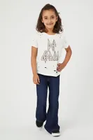 Kids Def Leppard Distressed Graphic T-Shirt (Girls + Boys) Cream,