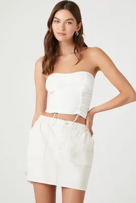 Women's Twill A-Line Mini Skirt in Taupe Medium