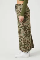 Women's Convertible Camo Print Skirt in Olive, XS