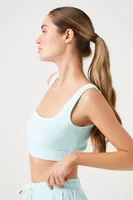 Women's French Terry Ringer Sports Bra Powder Blue