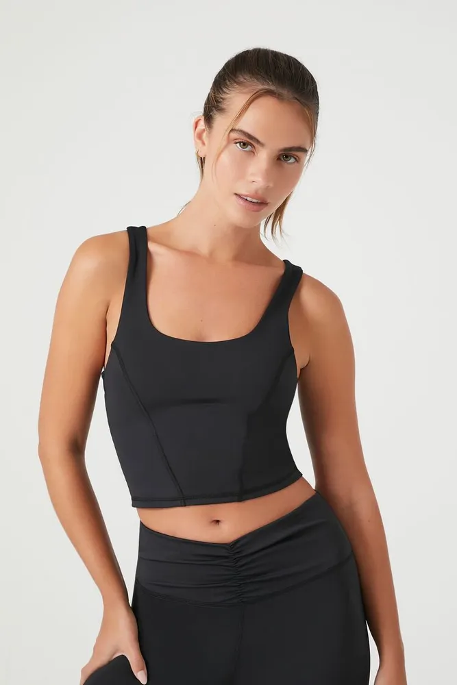 Forever 21 Women's Active Cutout Racerback Tank Top in Black Small