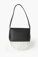 Women's Rhinestone Fringe Shoulder Bag in Black