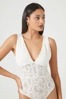 Women's Plunging Lace Bodysuit