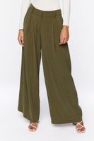 Women's High-Rise Wide-Leg Trousers in Olive, XS