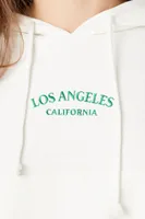 Women's Embroidered Los Angeles Hoodie in Vanilla Small