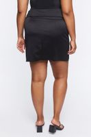 Women's Fitted Tuxedo Mini Skirt in Black, 1X