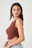 Women's Basic Cropped Tank Top in Cappuccino Large