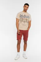 Men Distressed Denim Shorts in Brick, 33