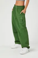 Women's High-Rise Cargo Joggers in Green Large