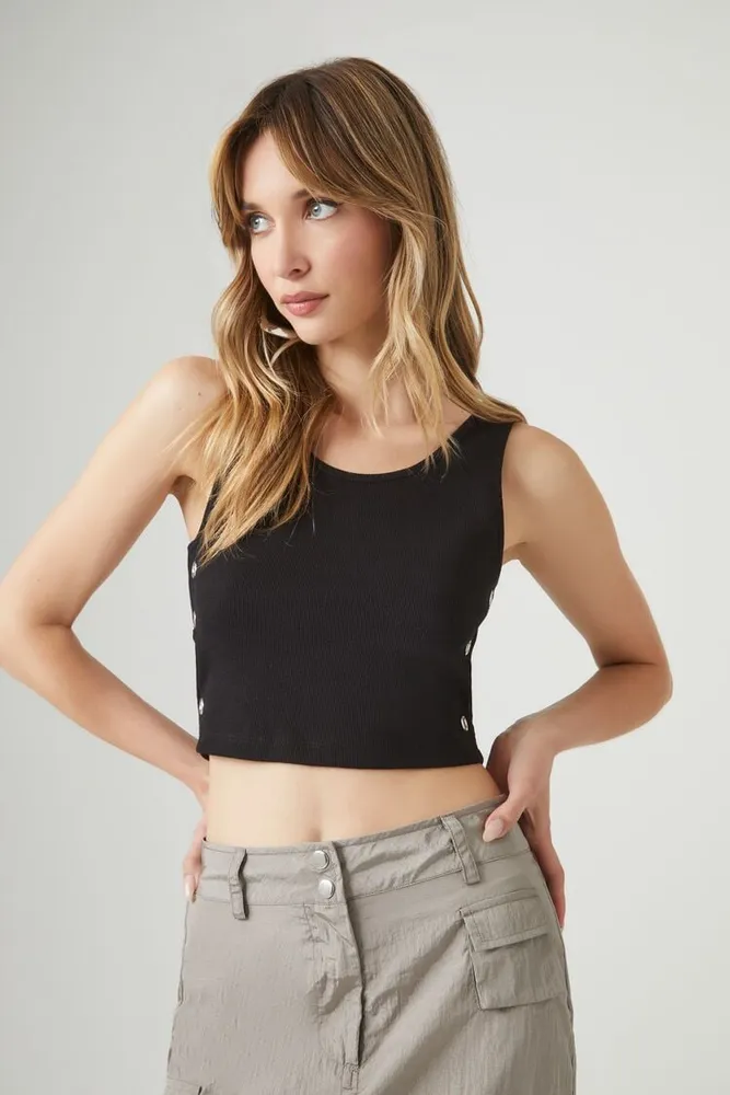 Women's Eyelet Cropped Tank Top