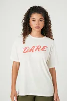 Women's DARE Graphic T-Shirt in Cream, XL