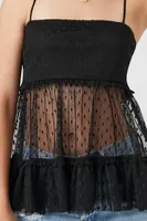 Women's Sheer Mesh Ruffle Cami