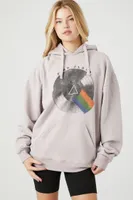 Women's French Terry Pink Floyd Graphic Hoodie in Taupe Small